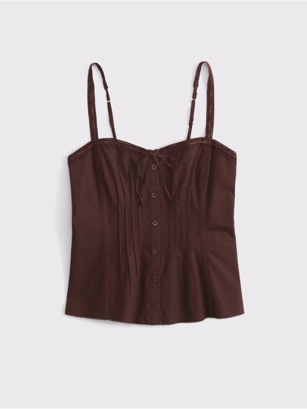 NEW Abercrombie Tie-Front Lace-Trim Cami